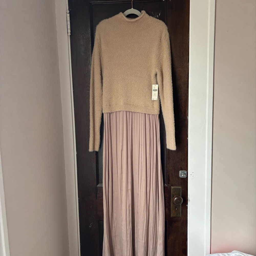 Beige Anthropologie Sweater Dress Set Size XS NWT